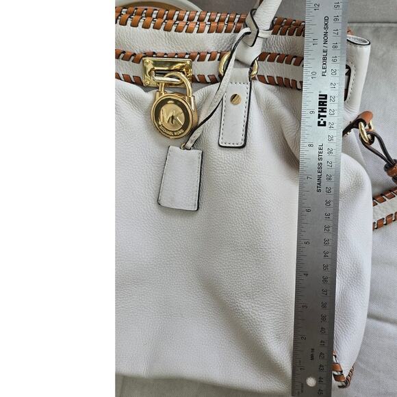 Large Cream and Brown  Michael Kors  Whipped Hamilton Bag - Picture 14 of 15